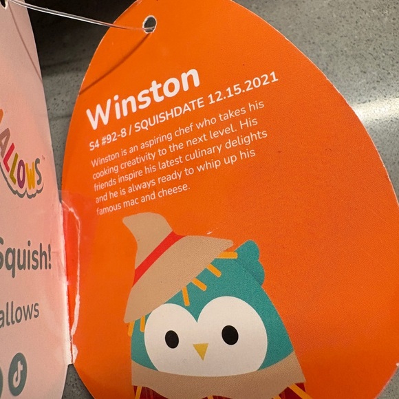 🎃 NWT Squishmallows Winston the Owl Scarecrow 4.5” Plush 🦉 - Picture 8 of 10